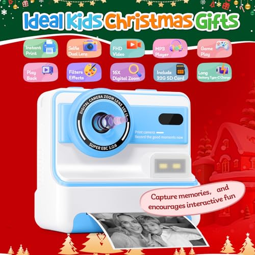 Dual Lens Instant Print Digital Camera with 32GB Card J861