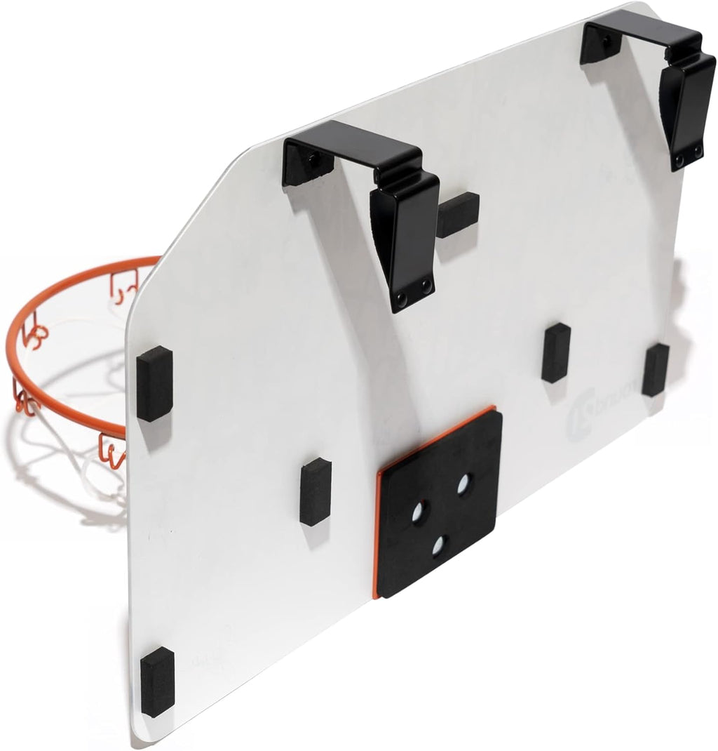 Over The Door Mini Basketball Hoop with Polycarbonate Backboard, Rubber Ball Pack of 2 K77081