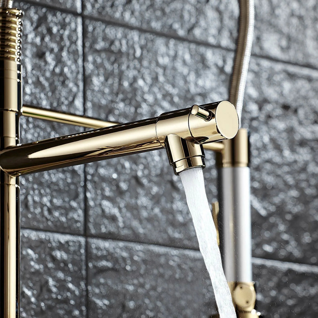 Pull Out Sprayer Kitchen Faucet Solid Brass H750