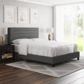 Charcoal Full Linen Bed Frame X38587