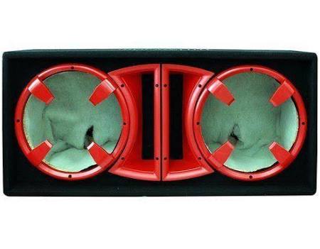 Dual 12-Inch Ported Enclosure Subwoofer Box Red B2620