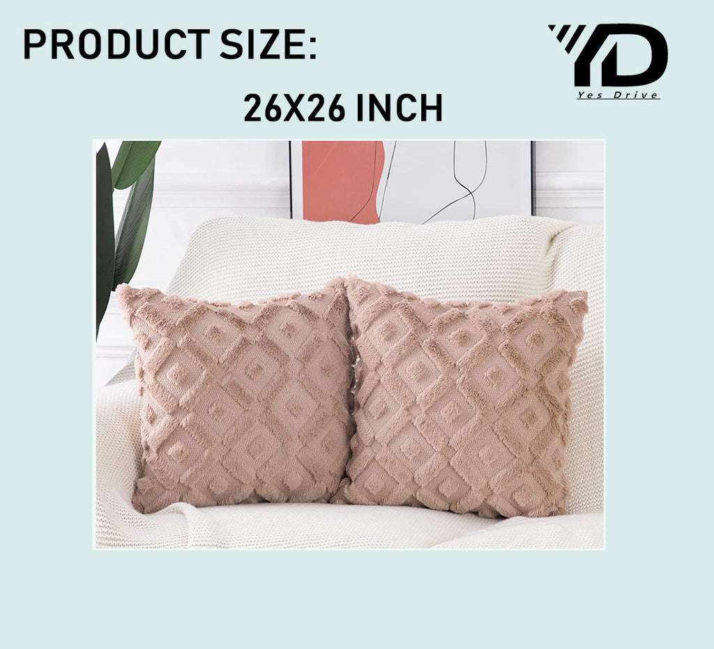 Set of 2 Soft Plush Velvet Decorative Throw Pillow Covers Square Cushion Case C132