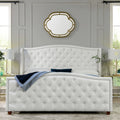 Tufted Wingback King Bed Bright White X92465
