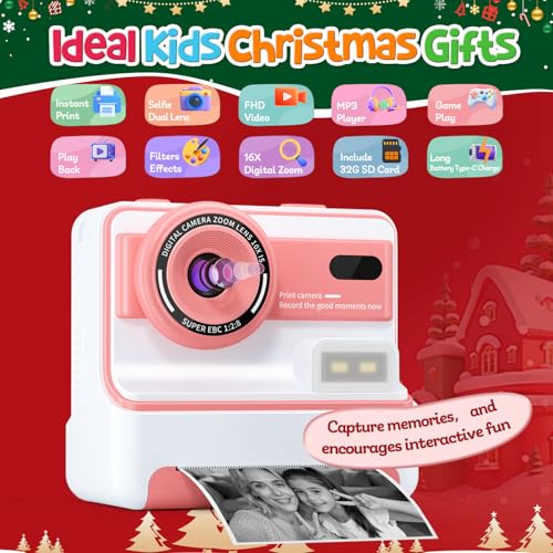 Dual Lens Instant Print Digital Camera with 32GB Card J861