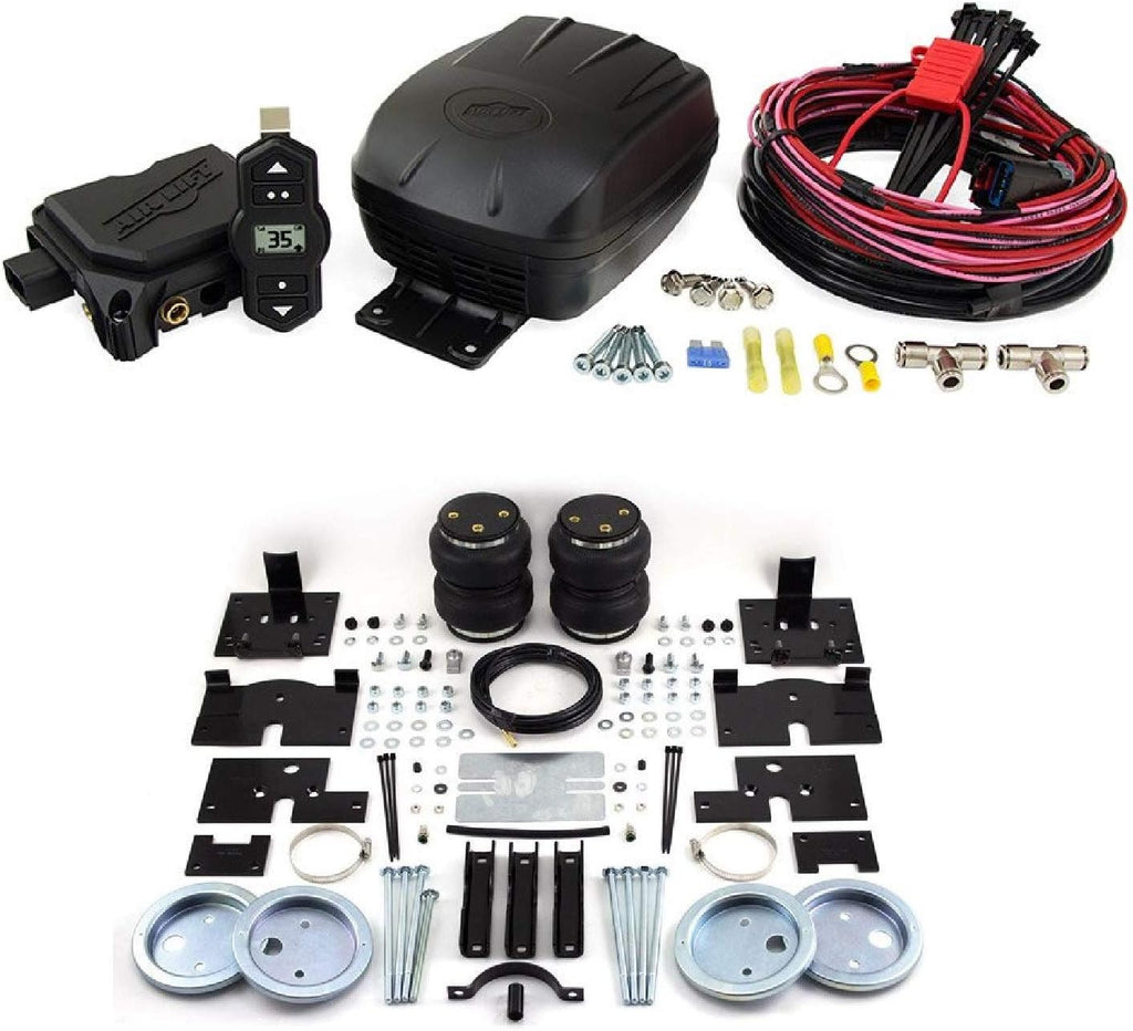 Set of Wireless On-Board Air Compressor System with Rear Load Lifter 5000 Kit for Ford F-150 Pickup 4WD E789