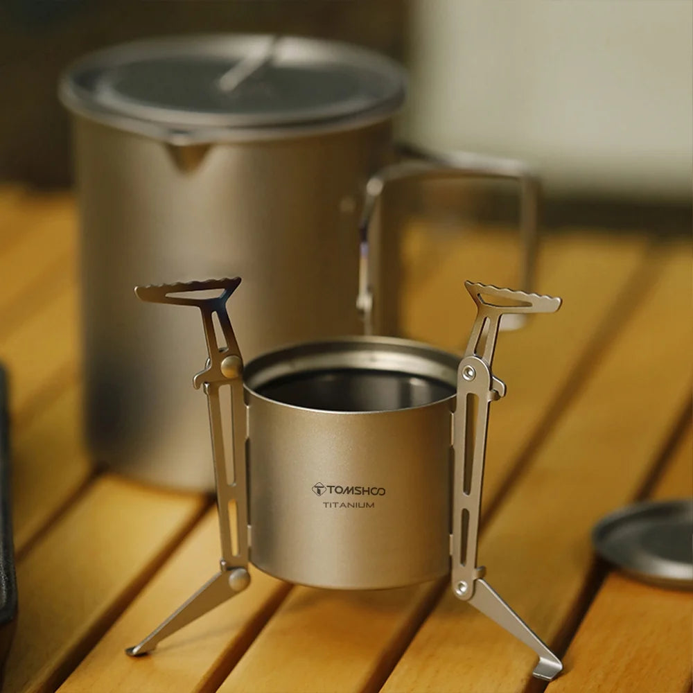 Alcohol Stove with Lid Foldable Legs and Pot Supports I1145