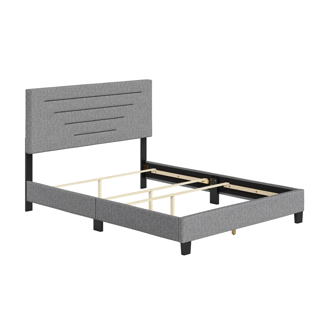 Charcoal Full Linen Bed Frame X38587