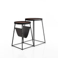 2-Piece Walnut and Matte Black Nesting Table X8546