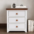 Solid Wood Nightstand with USB Charging Port and Three Drawers M43190
