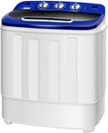Portable 2 in 1 Twin Tub Mini Laundry Washer and Spin Dryer Combo 13.5lbs Black & White D88673