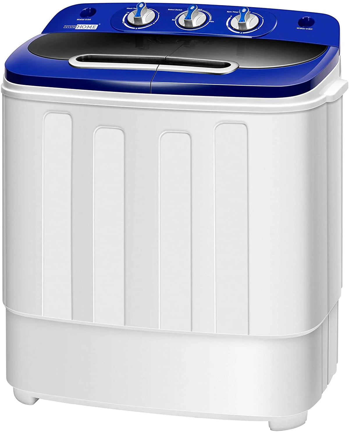 Portable 2 in 1 Twin Tub Mini Laundry Washer and Spin Dryer Combo 13.5lbs Black & White D88673
