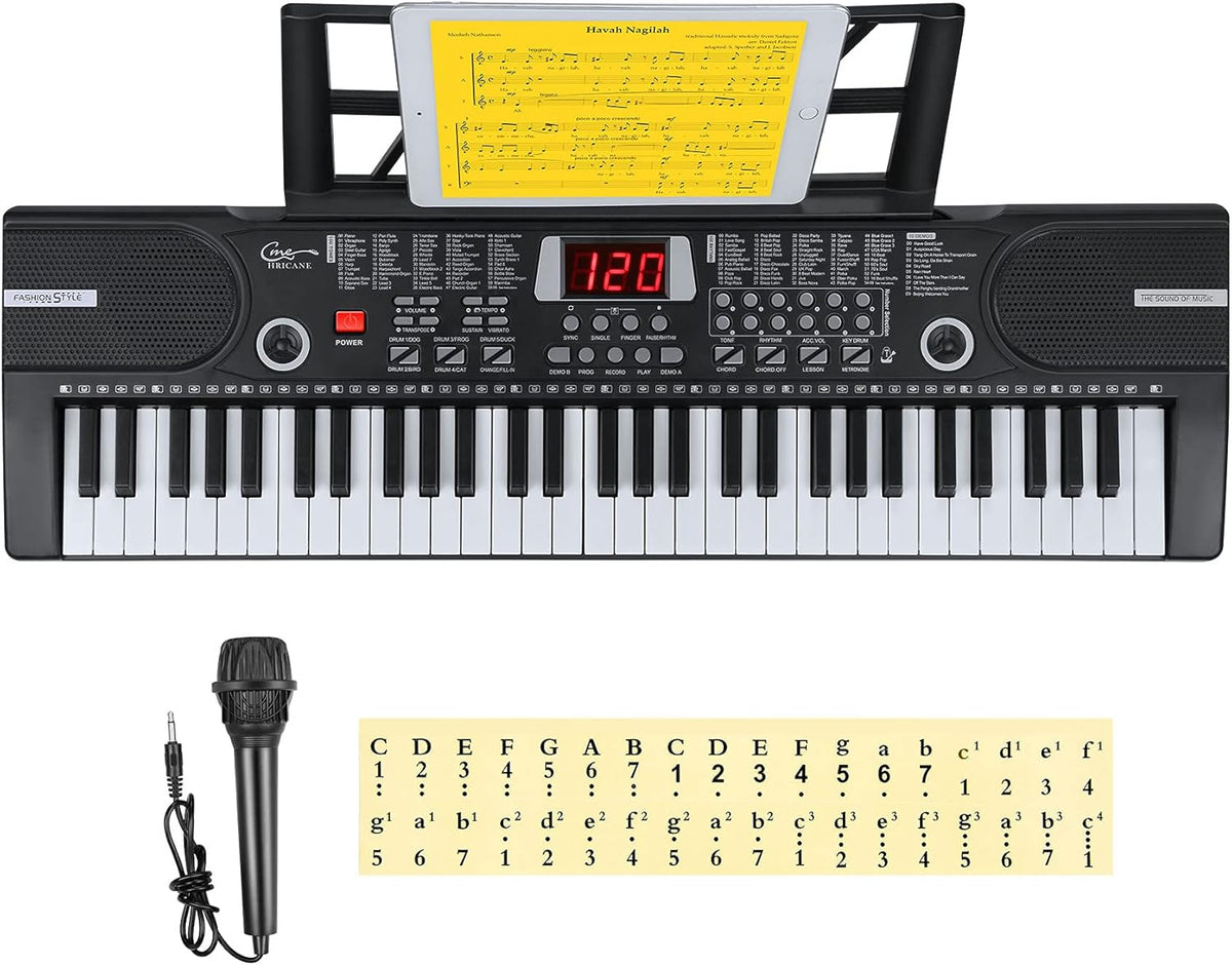 61 Key Lighted Keys Electronic Keyboard Piano with Microphone K16892