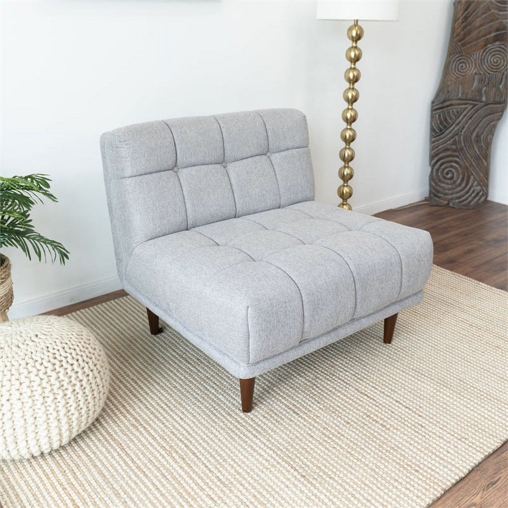 Armless Light Gray Fabric Lounge Chair C919305