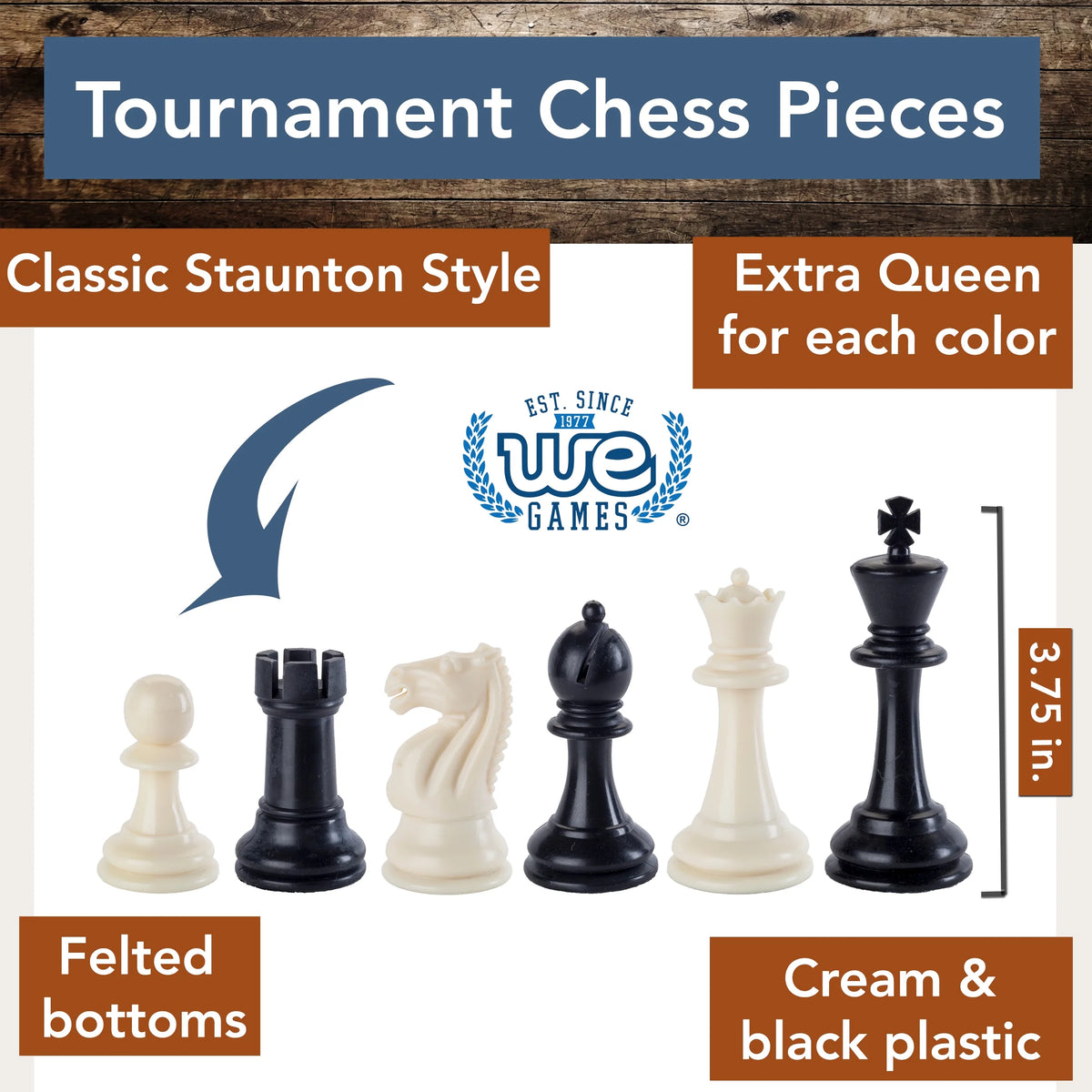Tournament Chess Set - 20 in. Vinyl Board, Staunton pcs H567691