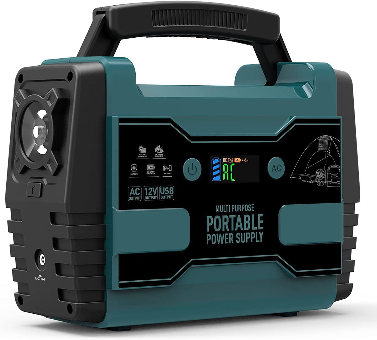 Portable Power Station 42000mAh 155Wh Lithium Battery 2 AC Outlet 2 USB-A LED Flashlights F55273