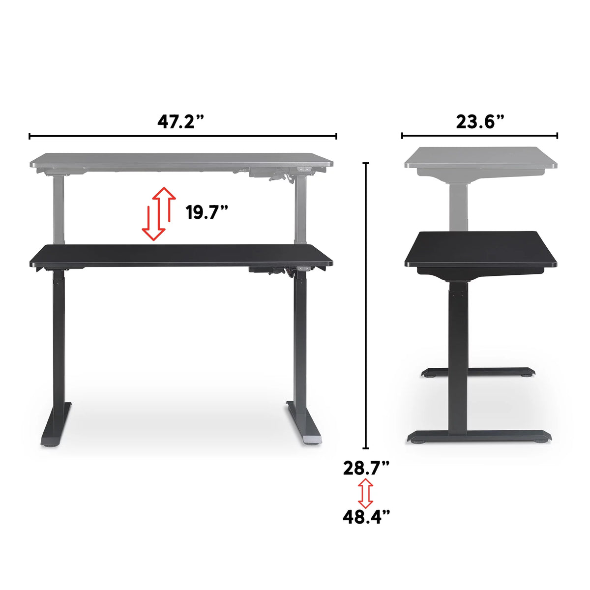Black Height Adjustable Electric Standing Desk C27057