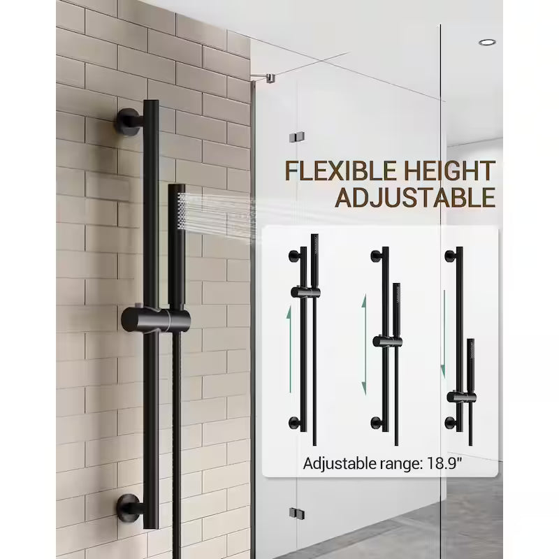 Wall Mounted Dual Shower Head and Handheld Shower Head 2.5 GPM Matte Black Y4198