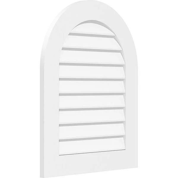 32x22W x 22x22H Round Top Surface Mount PVC Gable Vent U904