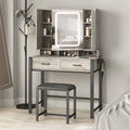 35.4in Makeup Vanity Desk with Lighted Mirror and Power Strip T580