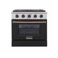 30 Pro-Style Natural Gas Dual Fuel Range in Black with Rose Gold Accents P163331