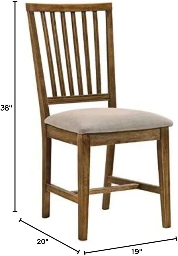Set of 2 Tan Linen Dining Chair I538