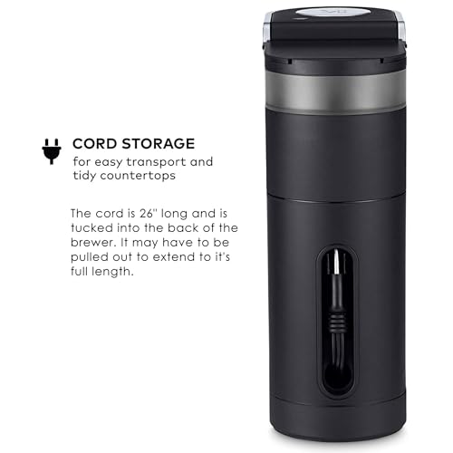 Single Serve K-Cup Pod Coffee Maker, 6 to 12oz Brew, Black J644
