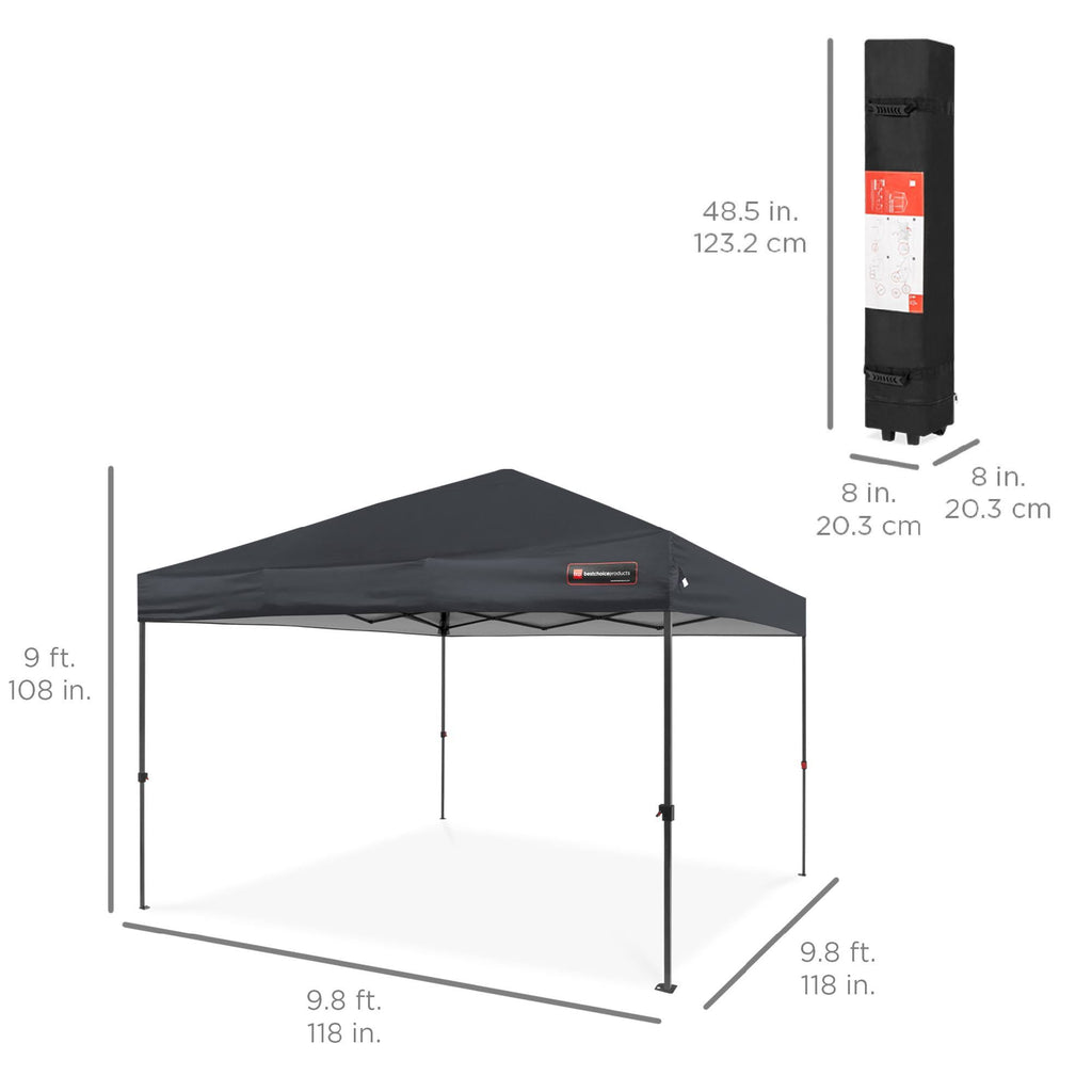 10x10ft Pop Up Canopy Tent with Wheeled Carry Case R4052