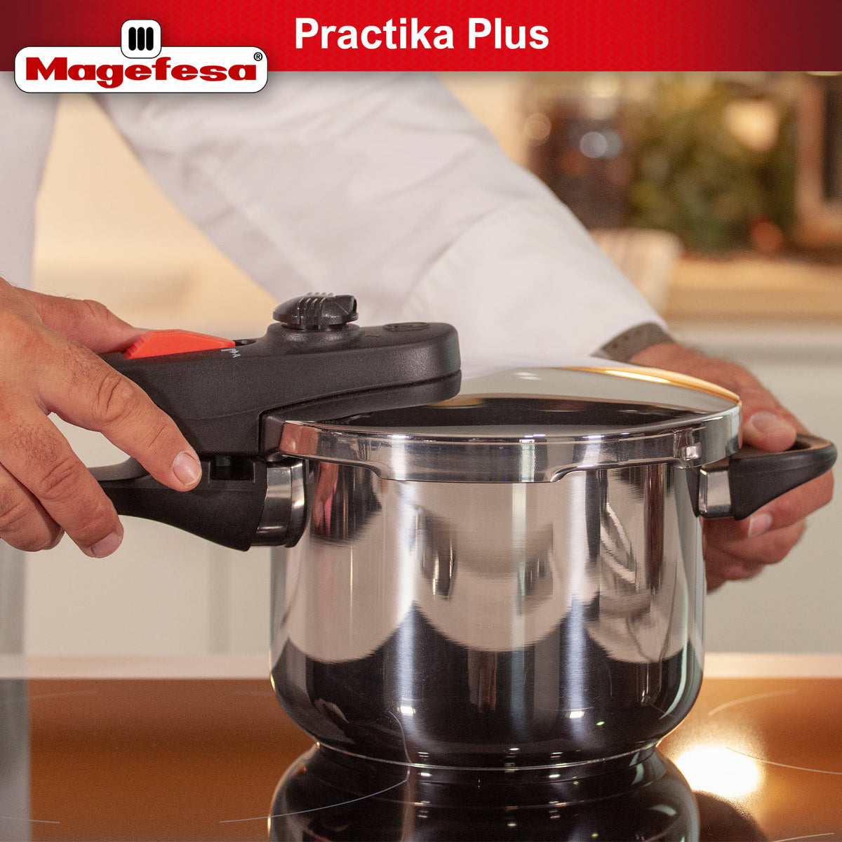 Practika Plus 3.3 Quart 18/10 Stainless Steel Pressure Cooker L31926