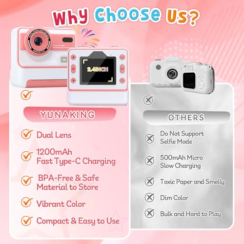 Dual Lens Instant Print Digital Camera with 32GB Card J861