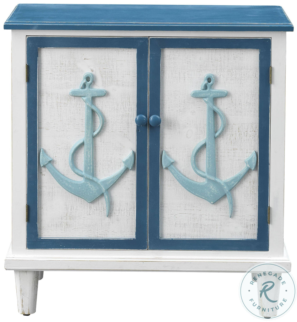 Blue White Two Door Cabinet C85850
