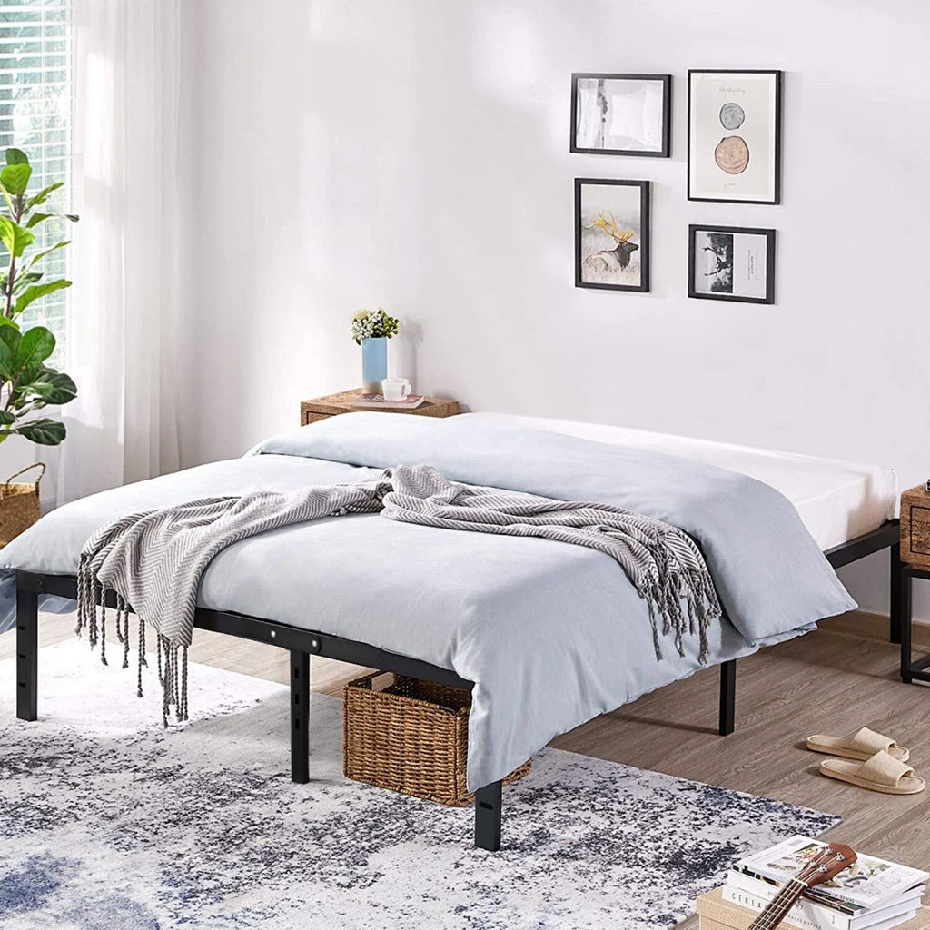 Metal Platform Bed Frame with Built-in Storage Full Size C996