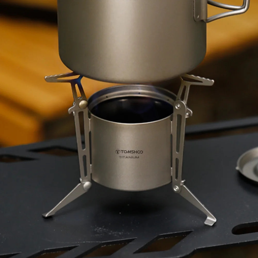 Alcohol Stove with Lid Foldable Legs and Pot Supports I1145