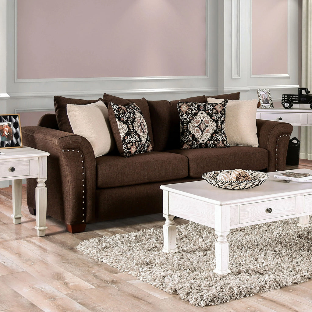 Traditional Fabric Upholstered 2-Piece Sofa Set M915