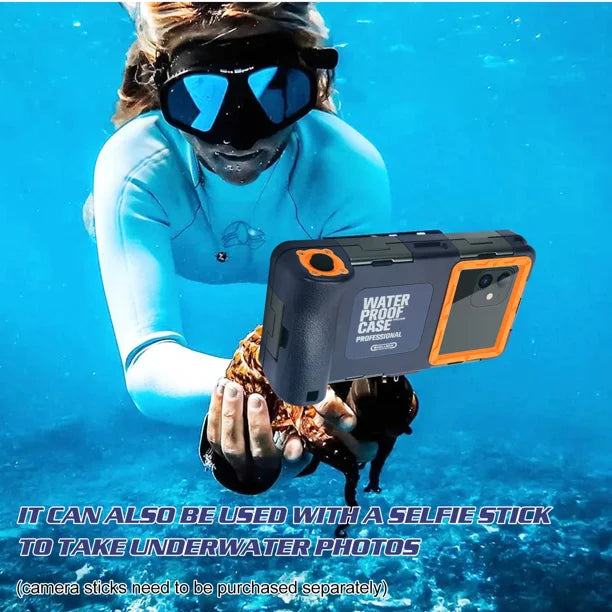 Waterproof Protective Case for Phones Up to 6.9 Inch with Lanyard J844