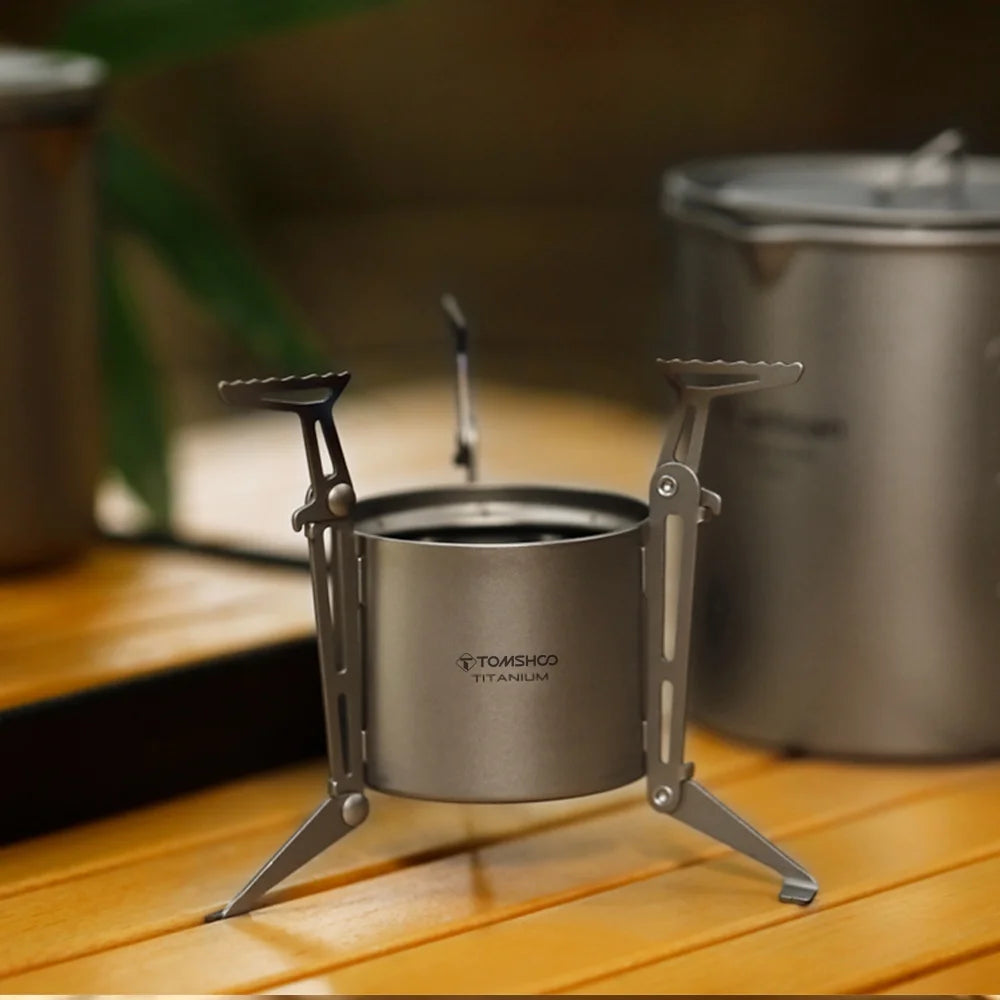 Alcohol Stove with Lid Foldable Legs and Pot Supports I1145