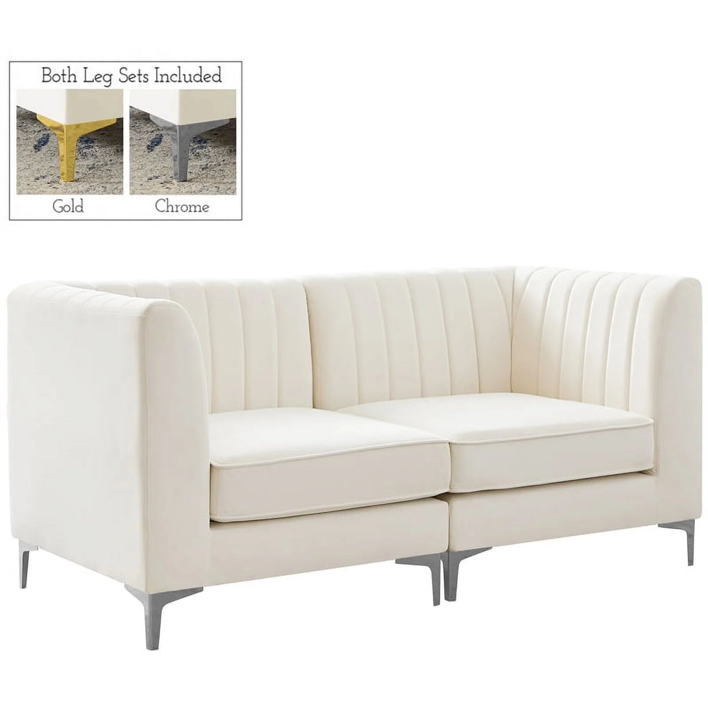 Cream Velvet Modular Sofa F99085