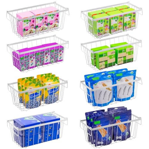 8 Pack Stackable Freezer Organizer Bins with Side Handle M1211