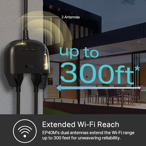 Outdoor Smart Plug with 2 Sockets, Black W96619