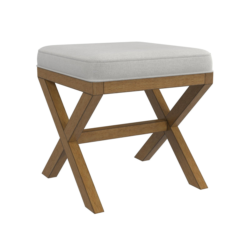 Dark Driftwood Wood Vanity Stool W4888
