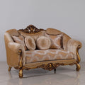 Golden Bronze Wood Trim Loveseat Q360266