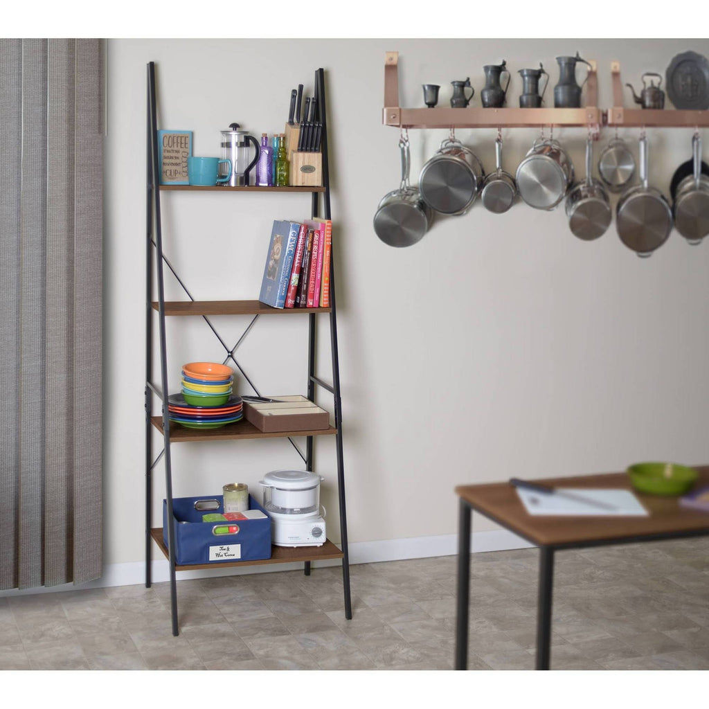 72x22 Ladder Bookcase Urban Walnut W8604