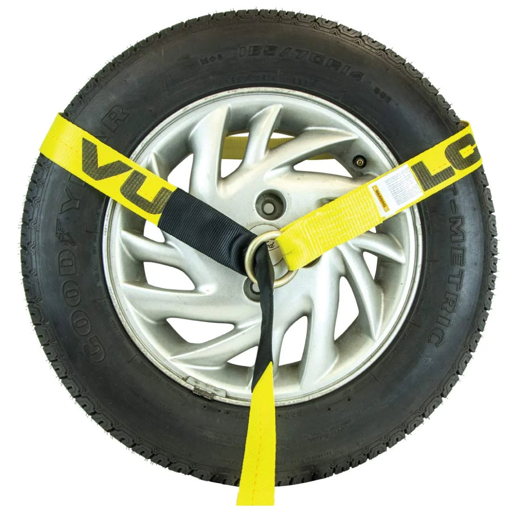 Yellow 2 inch x 144 inch Ratchet Tie Down 4 Pack I52628
