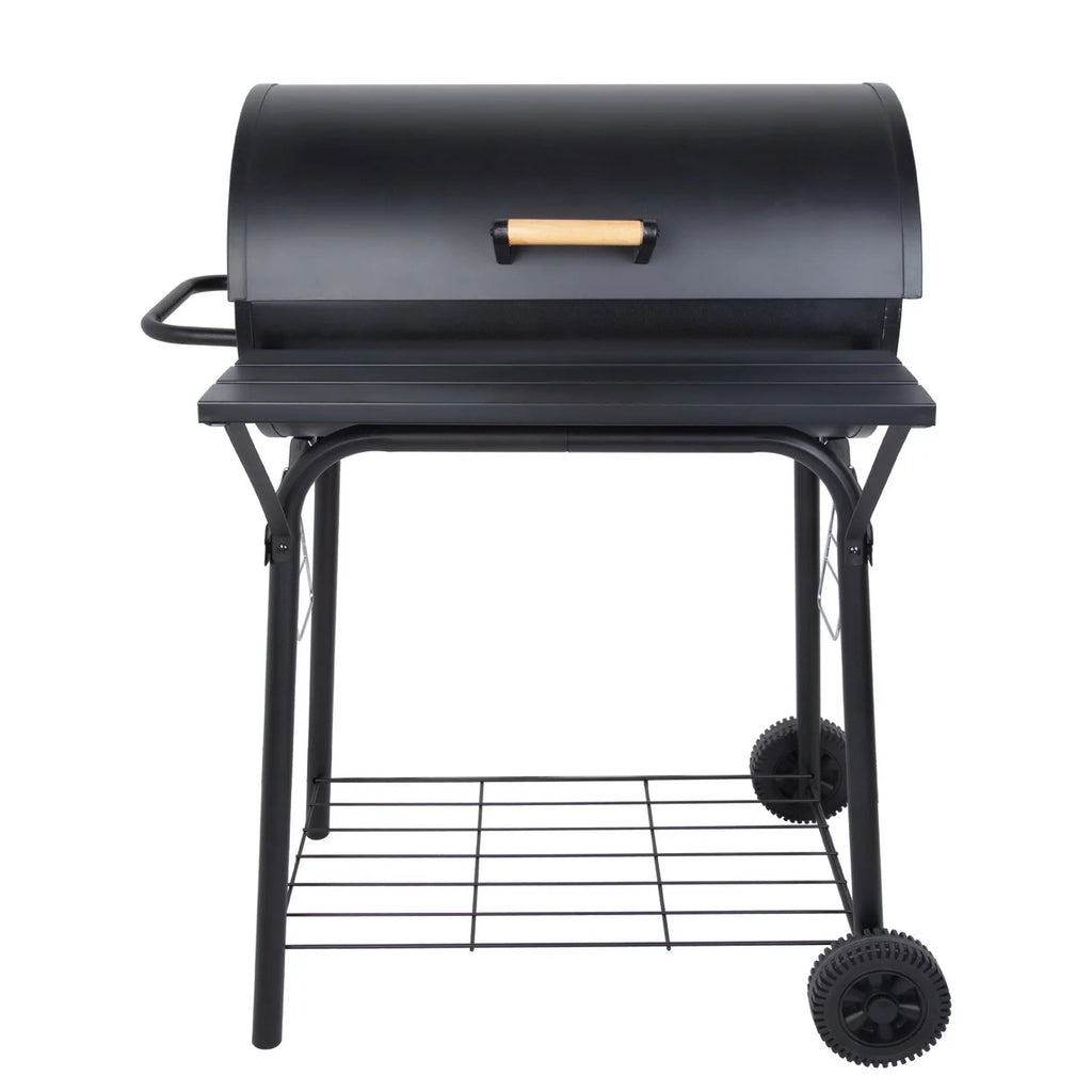 Portable Barrel Charcoal BBQ Grill with Front Shelf W55132