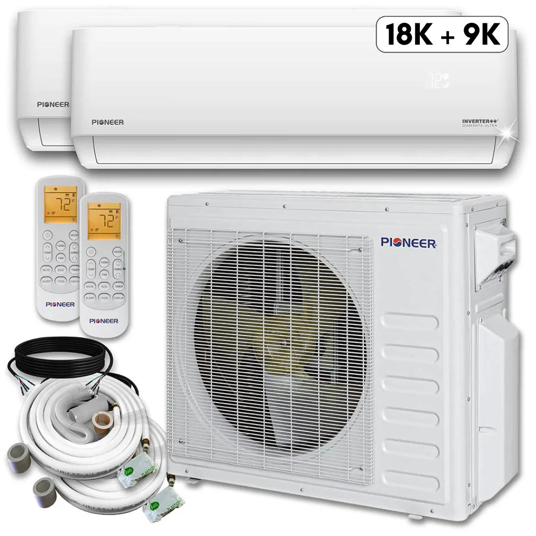 27,000 BTU 2 Zone Ductless Air Conditioner and Heat Pump I285