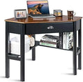 White Corner Desk with Drawer and Shelves H425