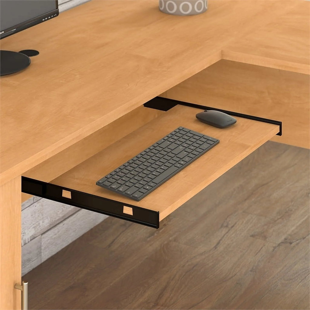 60" Transitional Wood L Shaped Desk with Hutch L7268