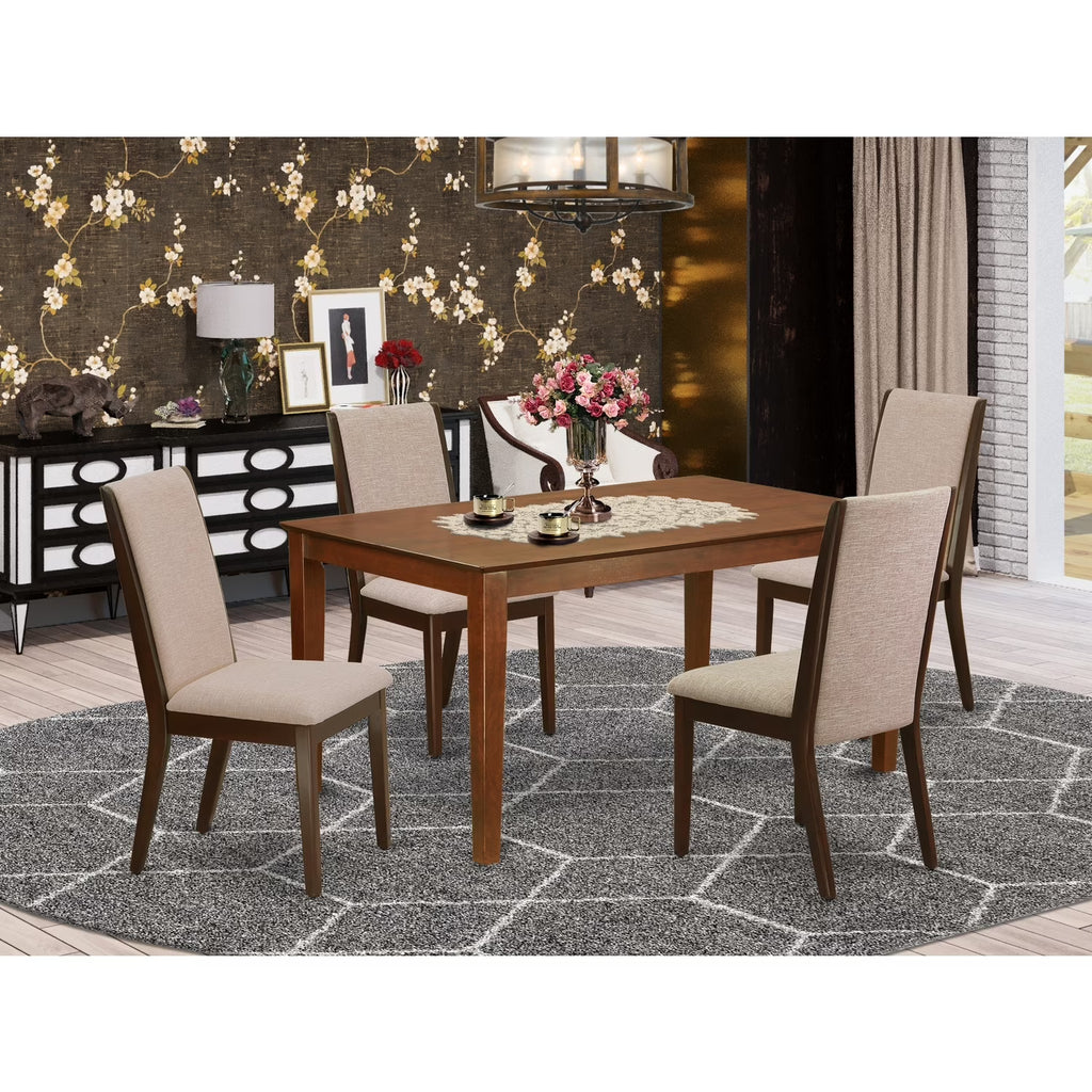 5-Piece Rectangular Dinette Set with 4 Parson Dining Chairs A325515