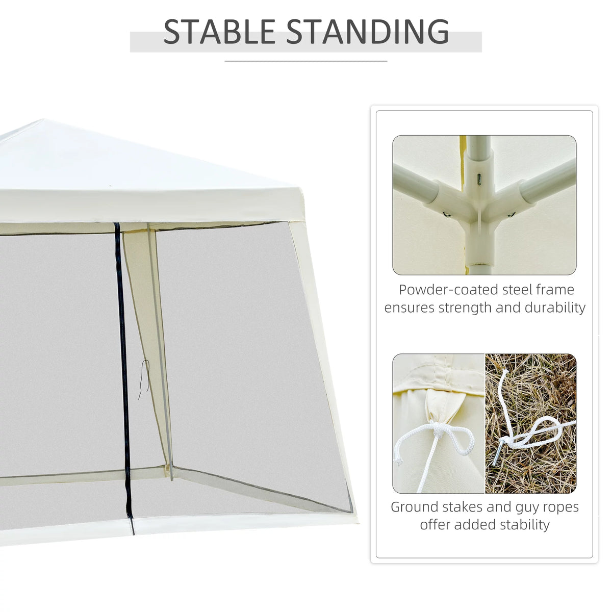 10' x 10' Folding Slant Leg Screened Canopy Tent with Mesh Sidewalls Z192