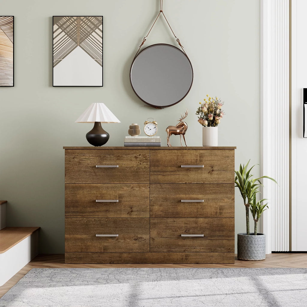 White 6 Drawer Wood Dresser H302126